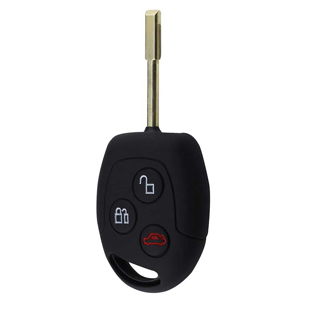 Custodia In Silicone Per Telecomando Ford A 3 Pulsanti – Modelli Fiesta, Focus, Mondeo, Kuga, Nero