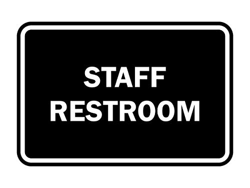Pancarte Staff Restroom classique encadrement noir petit