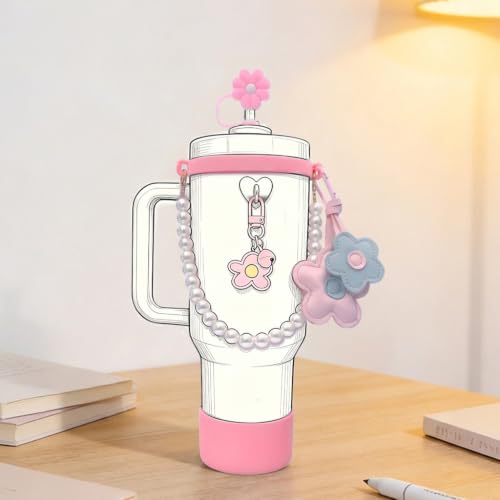 Image of HASTHIP 7PCS Bottle Stanley Cup Accessories Set with Strap Straw Charms for Cup, Tumbler Decoration (Cup NOT Included)