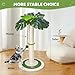 Meowoou Cat Scratching Post for Space-Saving,35” Tall Modern Monstera 3 Layer Cat Tree Tower with Sisal Rope Hanging Interactive Ball for Indoor Cats and Kitten Climbing,Play & Rest