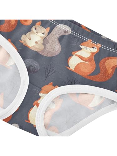 ZZKKO Forest Animals and Cute Squirrel Girls Underwear Toddler Panties for Girls Comfort Brief Size 2-8T4