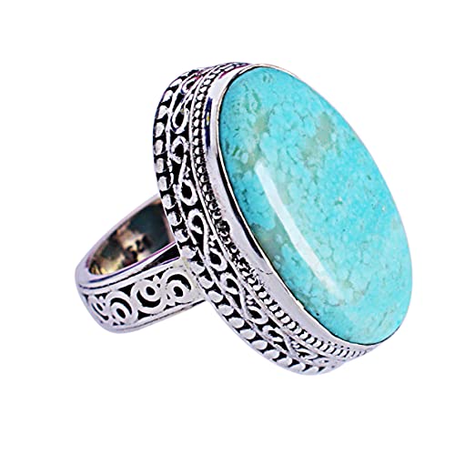 Bague en argent sterling 925 avec pierre turquoise véritable Arizona RI-5920