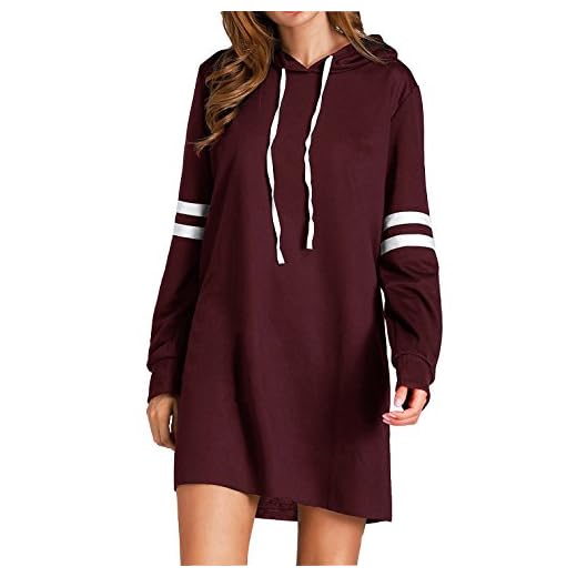Flying Rabbit Damen Hoodie Damen Langarm Sweatshirt Damen Langarm Hoodies Casual Herbst Kleid (XXL, Rotwein) 9 Flying Rabbit Damen Hoodie Damen Langarm Sweatshirt Damen Langarm Hoodies Casual Herbst Kleid (XXL, Rotwein)