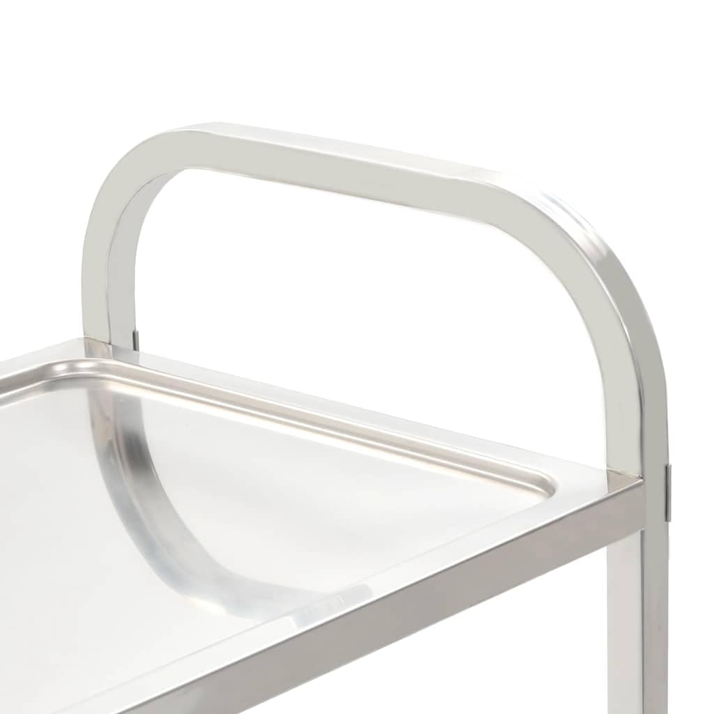 Carrello da cucina a 3 livelli, 95 x 45 x 83,5 cm, in acciaio inox, con ruote e freni, ideale per cucina, sala da pranzo, soggiorno, spazio e conservazione
