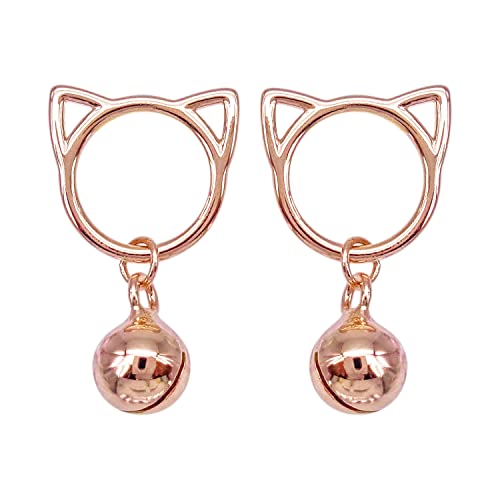 Boucles d'oreilles tête de chat argent 925 anti-allergie Wa90007