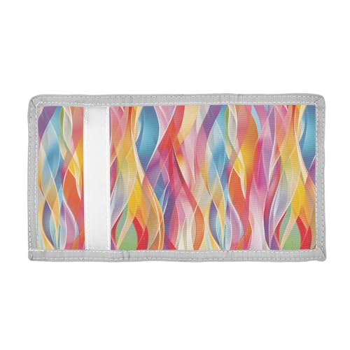 ALAZA Kids Wallets for Boys Girls Toddler Trifold Wallet Children Small Colorful Wavy with Zipper Coin Pocket2