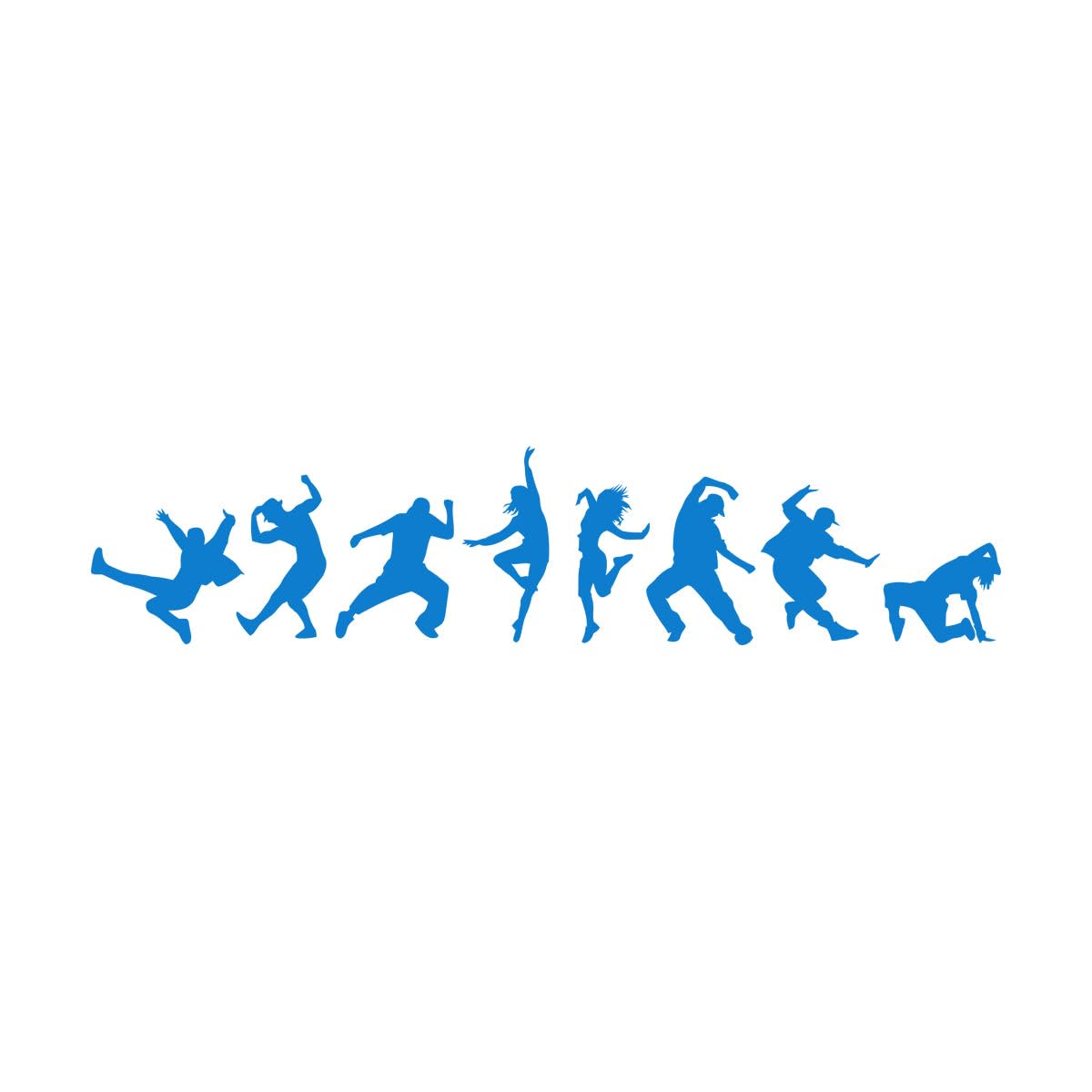 Lettering Stickers People Dancing Gymnastics Dancing Yoga Salon Health ation 34.5x115.1cm Multi Color Selection Large Blue