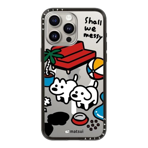 CASETiFY �R���p�N�g iPhone 15 Pro Max �P�[�X [MagSafe�Ή�/���^ �y��/�ϏՌ�] - matsui - Shall we messy - �u���b�N