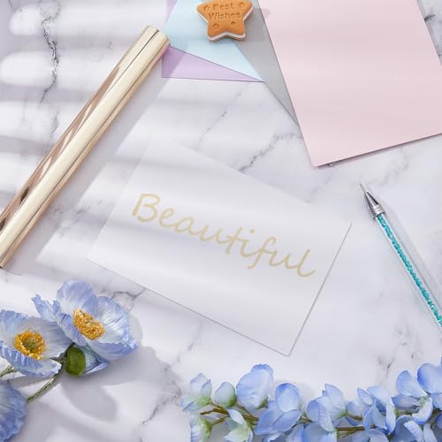SUPERFINDINGS 1Roll 5m Bisque Toner Reactive Foil Paper 19.3cm Wide Transfer Foil Roll Glimmer Reactive Foil for Laser Printer and Laminator DIY Embossing Scrapbooking Craft Projects - Image 4
