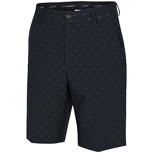 Greg Norman Men's Ml75 Microlux Hybrid Print Golf Shorts Black 40