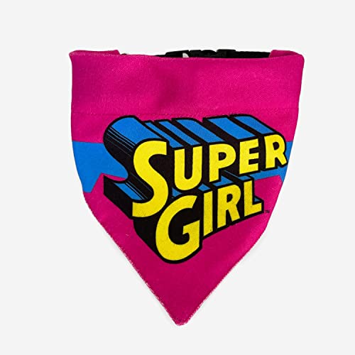 Image of TDIT X�DC Supergirl Reversible Dog Bandana with Adjustable Dog Collar (Size Small)