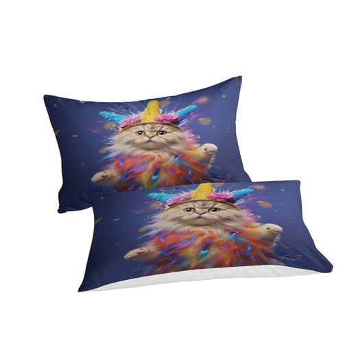 Housse de couette chat de compagnie lit double king en microfibre