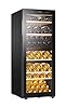 Haier Wine Bank 50 Serie 5 Cantinetta Vino Doppia Temperatura, 79 Bottiglie, Vetro Anti-UV, LED 3D, Controllo tramite App, Libera Installazione, Classe G, 49,5 x 58 x 127 cm, Nera - HWS79GDG