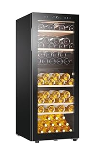 Haier Wine Bank 50 Serie 5 Cantinetta Vino Doppia Temperatura, 79 Bottiglie, Vetro Anti-UV, LED 3D, Controllo tramite App, Libera Installazione, Classe G, 49,5 x 58 x 127 cm, Nera - HWS79GDG