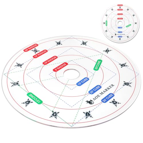 D&D 5e Damage Template with 1" Center Hole - 30' Cube/Cone Acrylic AOE Measurer, RPG Alignment Tool for Precise Spell Casting, Tabletop Gaming Accessories & DM Gifts, Tools for Dungeons and Dragons
