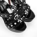 Only maker Platform Sandals T-strap Stiletto High Heel Slingback Summer Shoes with Rivets Studded Grommets Buckle up Sandal for Women Open Toe Ankle Strap Party Heels in Black Size 13