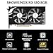 SHOWKINGS Radeon RX 580 8GB Graphics Card, 256Bit 2048SP GDDR5 AMD Video Card for Pc Gaming, DP HDMI DVI-Output, PCI Express 3.0 with Dual Fan for Office and Gaming