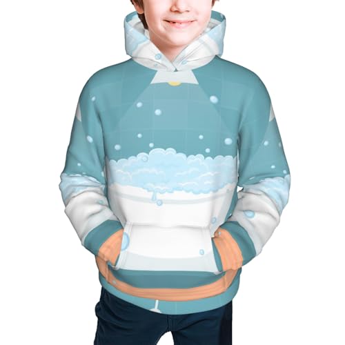 Bathtub with Soap Bubbles Kid Hoodies Boys Sweatshirts Girls Pullover with Pocket3