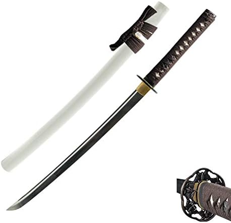 HMS Japanese Samurai Wakizashi Sword, Butterfly Tsuba, 1045 Carbo...