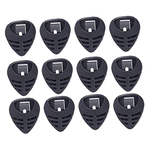 JOINPAYA 50Pcs Hollow Guitar Pick Storage Boxes Practical Self Adhesive Plectrum Holders for Easy Access and Organization for Musicians Black
