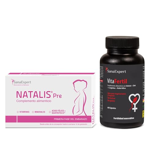SanaExpert Pack Fertilidad Mujer y Hombre – Vitaminas y Minerales con Ácido Fólico Quatrefolic®, Zinc y L-Arginina – Fabricado en Alemania
