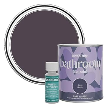 Rust-Oleum Purple Water-Resistant Bathroom Tile Paint in Gloss Finish - Grape Soda 750ml