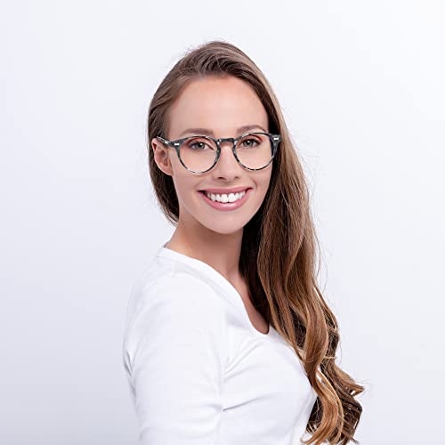 CARFIA Acetate Frame Round Blue Light Blocking Glasses for Women Anti Eye Eyestrain Computer Gaming Glasses2