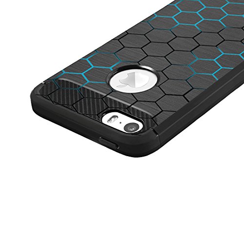 Image of MTT Carbon Fiber Texture Printed Mobile Back Case Cover for Apple iPhone 5 5SE 5S