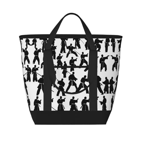 Sac isotherme pour garder vos courses au frais grand sac réutilisable arts martiaux noir
