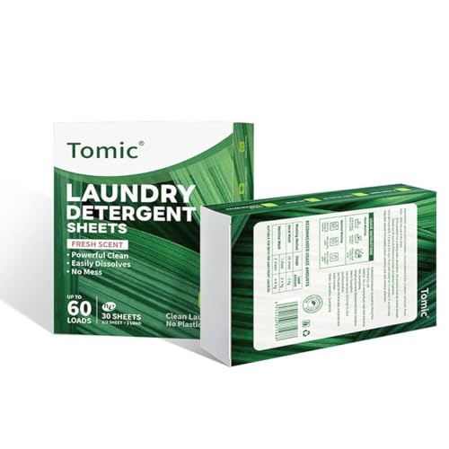 Detergente en Tiras para Lavadora (Máximo 60 Lavados), Efecto Suavizante, Ecológico, Hipoalergénico, Ropa limpia y suave sin ensuciar el Planeta (Fragancia Fresca)