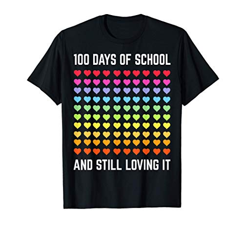 Heart Love 100 Days Of School Shirt Teacher Boy Girl Gift T-Shirt