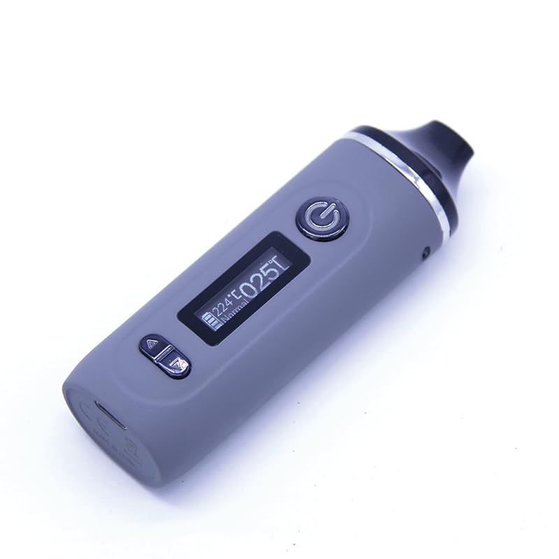 Anix Gemini Vaporizador de hierba seca, temperatura ajustable, batería de 2200mAh, cámara de calentamiento de horno de acero inoxidable, kit de pluma de vape de hierbas con pantalla OLED (Gris)
