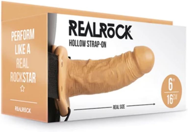 RealRock 6in Hollow Strap-On Tan REA135TAN