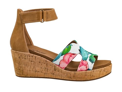 Corkys Footwear Women's Rom Com Wedge - Featuring Corkys Comfortable EVA Cushioned Footbed, A 2.5-Inch Heel, and a Hook and Loop Ankle Strap for an Adjustable Wear2