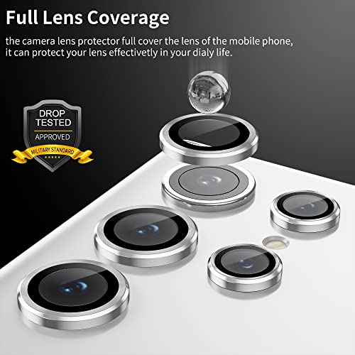Image of Hoerrye Camera Lens Protector For Samsung Galaxy S22 Ultra, Scratch-Proof, Drop-Proof Alloy Phone Screen Camera Cover Protection For 6.8'' Accessories - Silver