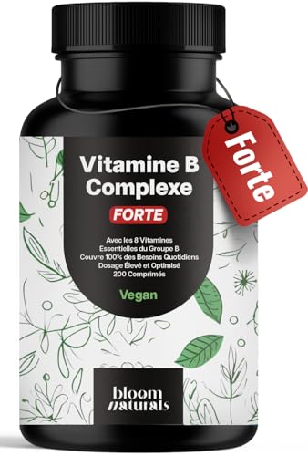 Vitamine B Complex - 200 Comprimés - Avec les 8 Vitamines Essentielles du Groupe B, Vegan & Produit en Allemagne - Complexe Vitamine B B1, B2, B3, B5, B6, B7, B9, B12)