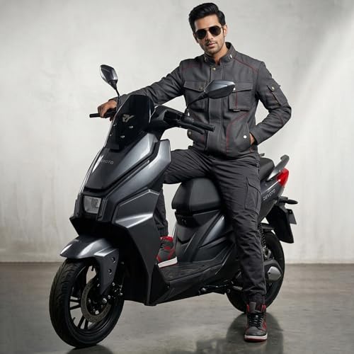 Image of Ryoto Electric Scooter with 60V 45Ah Battery, 50 Km /h Speed, Hub Motor, Fast Charging, Digital Display, Disc Brakes, Tubeless Tyres, Eco-Friendly EV Scooter (Grey)
