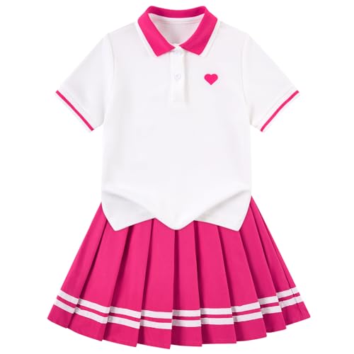 Move Dance Little Girls Dress Size 5-6 Hot Pink Polo Skirt Set with Shorts - image 1