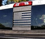 Silverado/Sierra Flat Black American Flag Rear Window Accent Decal (2015-2018)