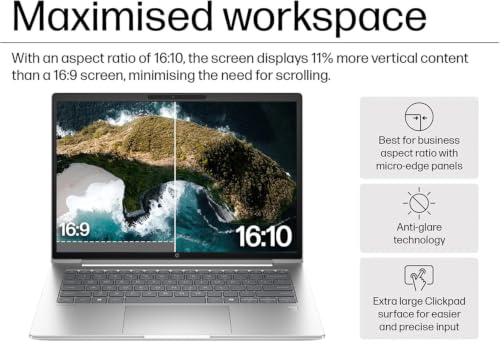 Image of HP ProBook 4 G1a AI Laptop, 14 inch FHD+, AMD Ryzen 7 250, 64GB DDR5, 2TB SSD | Business PC, > Intel Ultra 7 165U, Radeon 780M Graphics, HP Wolf Security, Fingerprint, Backlit KB, 1080p Webcam, Win 11 Pro