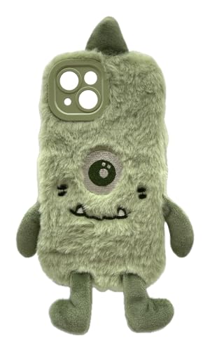 Realpower Flauschi 1, Vert, Coque de Protection Moelleuse pour iPhone 15