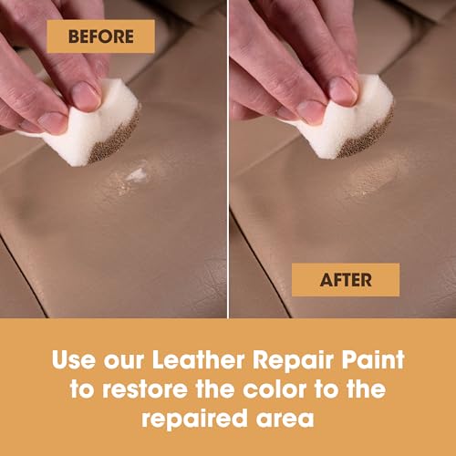 Furniture Clinic Leather Repair Filler (White) - Professional Leather Filler Compound for Restoring Holes, Scuffs, Scratches, Cracks, and Tears in Furniture, Car Seats, Sofas & More - 50ml