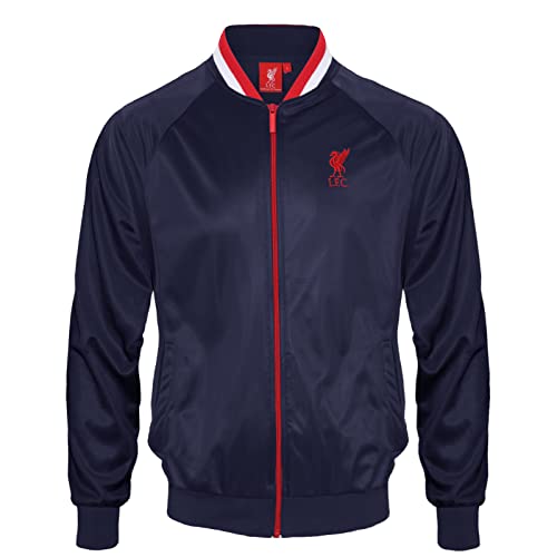 Liverpool FC Herren Retro-Trainingsjacke - Polyester - Dunkelblau mit...