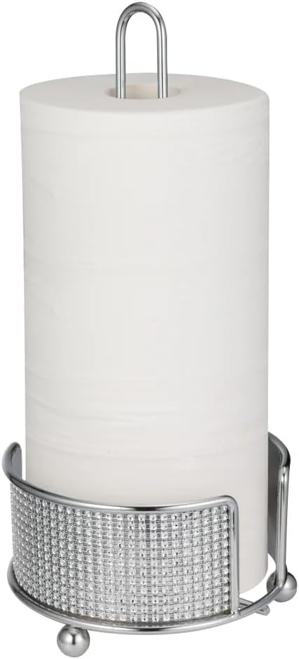 Kitchen Sense Paper Towels Holder Chrome Freestanding Countertop Towel Paper Holder Pave Diamond Design