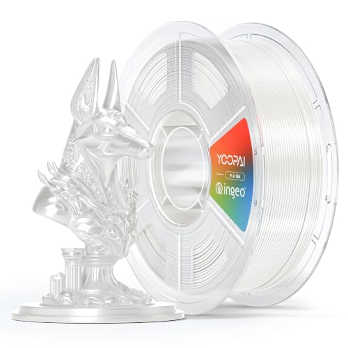 Image of YOOPAI White Silk PLA Filament 1.75mm, Luxury Chrome-Like Mirror Shine, Premium Silk Smooth Finish, Reliable Consistent Printing 3D Printer Filament, 1kg Spool(2.2lbs)