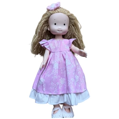 PIUpiuLIANG Muñeca de Trapo Bien Vestida de 11 Pulgadas muñecas de Trapo para niñas con Cabello Largo Realista y tierno Juguete Coleccionable, Regalos de niña