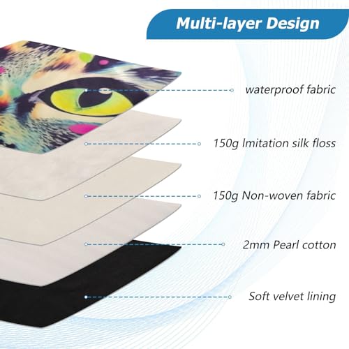 Funda para laptop 13-14 pulgadas impermeable gato pintado miniatura 4