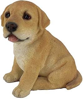 G&H Decor  Labrador Puppy Poly Resin Lawn Statue  Hand Finished Ornament with Intricate Detail  Figurine Suitable for Indoor or Outdoor Use  Frost Resistant Garden Patio Dog Gift (Sitting)