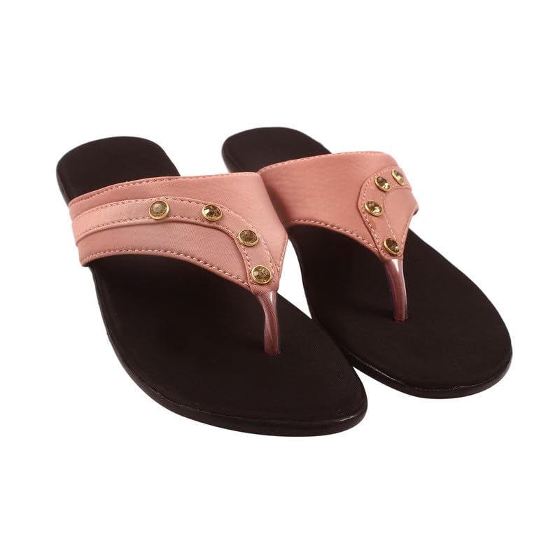 SOUMYA ARTS Womens Flat Stylish Slip-On Slippers | Ideal for Casual & Formal Occasions (Size - 4 to 9) (Black_Pink, 5) (B0D7HF6CMT) Amazon Price History, Amazon Price Tracker
