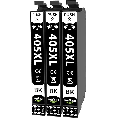 WYFYINK Replacement for 405XL Ink Cartridges Black for Epson 405 Multipack Compatible with Epson WF-4820 WF-3820 WF-3825 WF-4825 WF-4830 WF-7310 WF-7830 WF-7835 WF-7840 Ink Cartridges (3 Black)